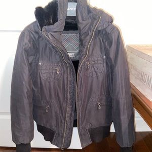 Aritzia TNA fur winter black jacket